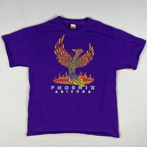 VTG Phoenix Arizona Graphic T Shirt Fits Medium Sportex Purple Fire Bird 00s USA